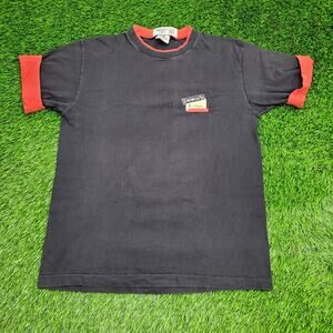 Vintage 90s Dewars Scotch Shirt Large 21x27 Black Red USA